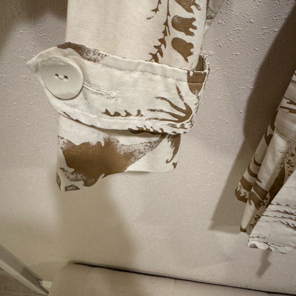 Cabi Wimbledon Courtside Trench Coat Cream/Gold/Brown Cotton/Linen - Picture 10 of 11